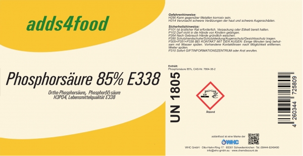 1650kg (ca. 650L) Phosphorsäure in Lebensmittelqualität E338