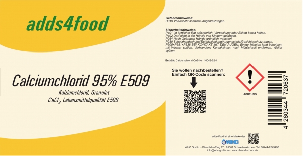 25kg Calciumchlorid 95%-98%, Lebensmittelqualität E509