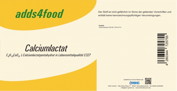 2,5kg Calciumlactat Lebensmittelqualität E327