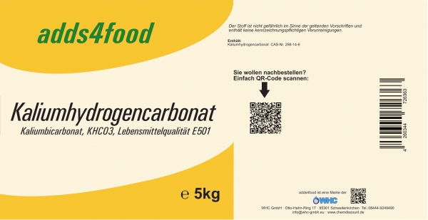 5kg Kaliumhydrogencarbonat in Lebensmittelqualität E501